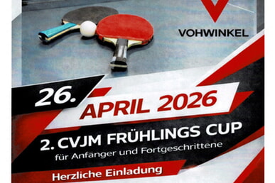 🏓 2. CVJM Fr&uuml;hlingscup 2026 in Vohwinkel